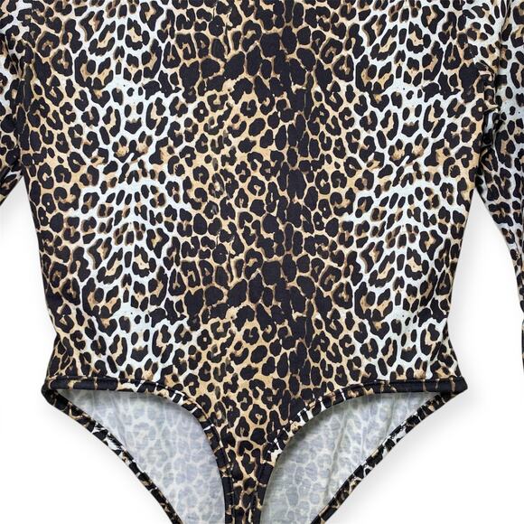 Boohoo Women’s 2 Leopard High Neck Bodysuit - Picture 4 of 6